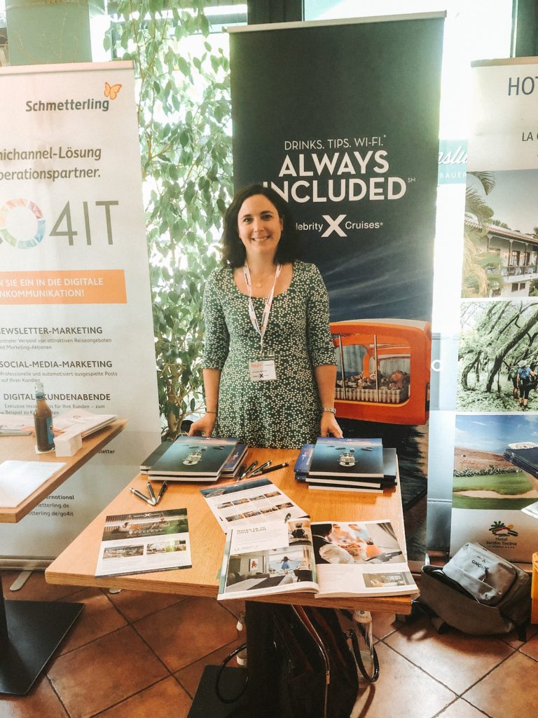 On tour for Celebrity Cruises: Annette trains travel agents